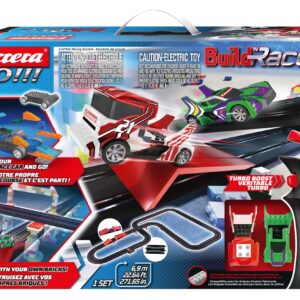 Carrera GO!!! Build 'N Race Electric Powered Slot Car Racing Kids Toy Building Blocks Race Track Set 1:43 Scale, Racing Set 6.9