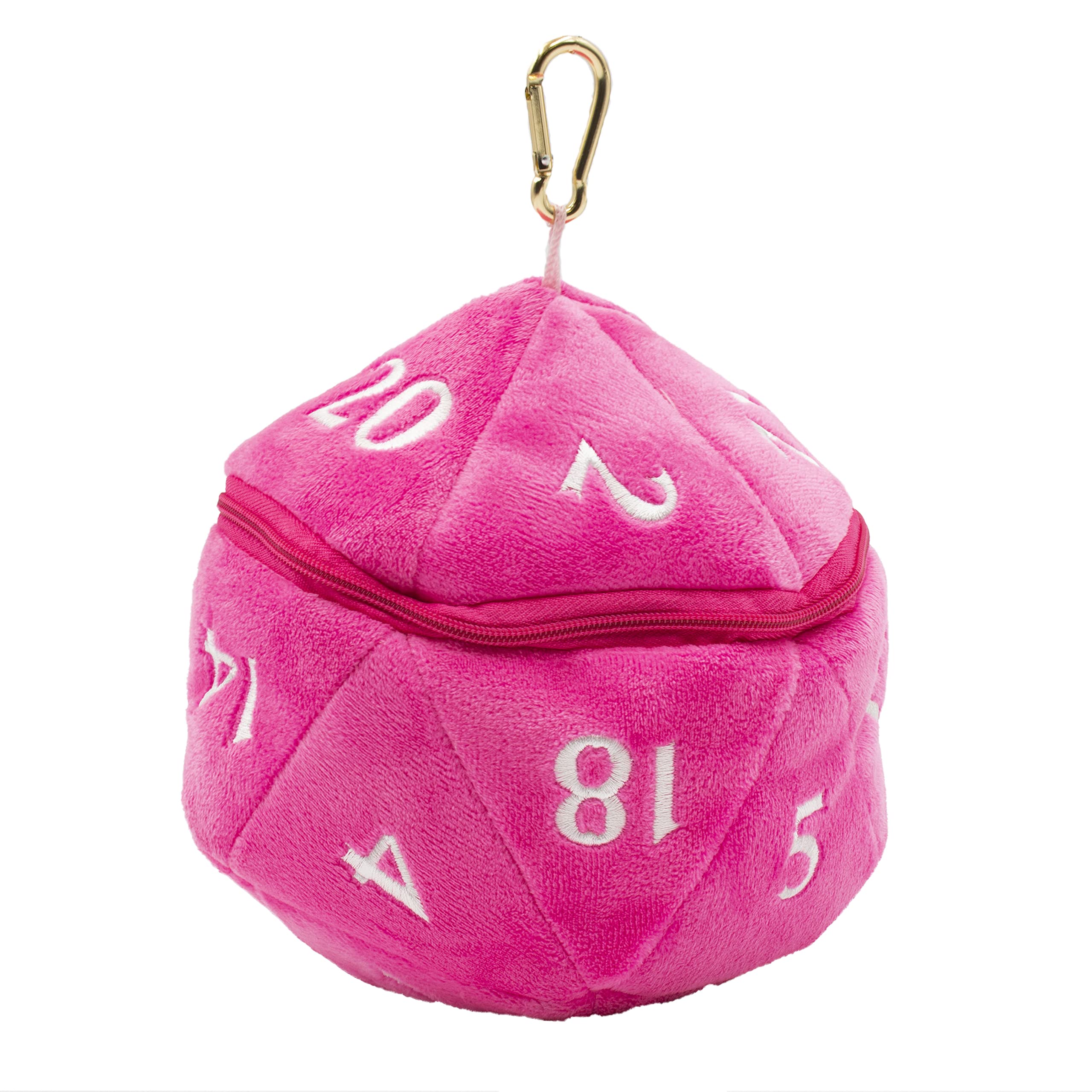 Ultra PRO - Hot Pink D20 Plush Dice Bag - The Perfect Dice Bag for Any RPG Games Like Magic: The Gathering, and D&D, Carry up to 50 Dice in a Stylish Plush Bag and Up Your Game