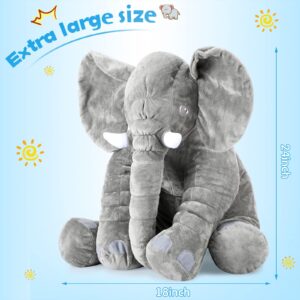 Yulejo Giant Stuffed Elephant Plush Animal Toy Back to School Party Favor Huge Stuffed Elephant Soft Elephant Large Stuffed Animal Doll Gray Elephant Plush for Kids Girlfriend Home Decor(15.7 Inch)