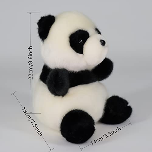 Sew Butiful 8.6" Panda Stuffed Animals Plush, Cute Plushies for Animal Themed Parties Teacher Student Award, Animal Toys for Baby, Boy, Girls, Great for Nursery, Room Decor, Bed (Panda)