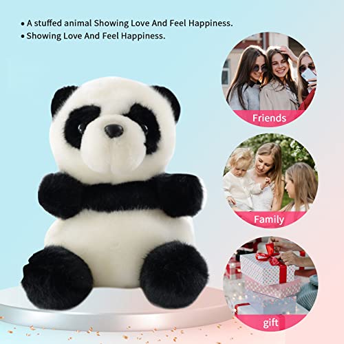 Sew Butiful 8.6" Panda Stuffed Animals Plush, Cute Plushies for Animal Themed Parties Teacher Student Award, Animal Toys for Baby, Boy, Girls, Great for Nursery, Room Decor, Bed (Panda)