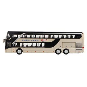 FECAMOS Electric Bus Toy 1:32 Alloy Double Decker Bus Model Long Distance Bus Toy Car Bus with Light Music for Children Kids Gift(Gold)