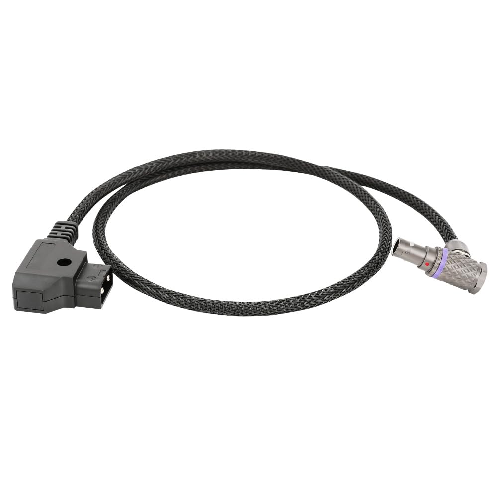 2-Pin Right-Angled to D-tap/P-tap Power Cable for Teradek/SMALLHD/ARRI/RED/TILTA/Paralinx/Preston/Hollywood/Switronix/Panasonic Cable Made with Super Soft wire17.3 inches