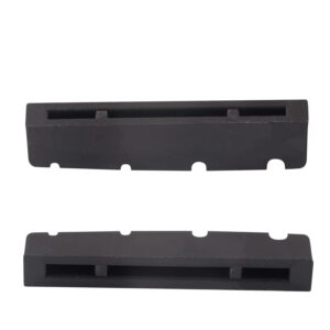 Metallor 4 String Graphite Bass Guitar Nut Pre-Slotted Top Nut Compatible with PB Bass Black 43 x 9 x 6mm Set of 2pcs.