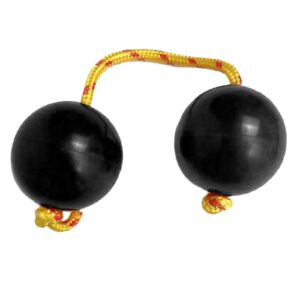 Generic 1 Pair Hand Shaker Balls Kashaka Instrument,Double Gourd Percussion,Music Egg Shaker,African Shaker Rattle, Black