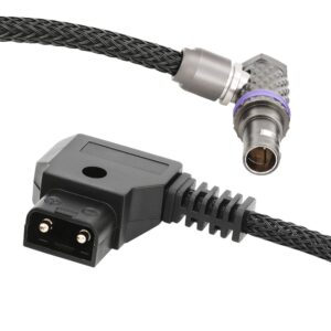 2-Pin Right-Angled to D-tap/P-tap Power Cable for Teradek/SMALLHD/ARRI/RED/TILTA/Paralinx/Preston/Hollywood/Switronix/Panasonic Cable Made with Super Soft wire17.3 inches