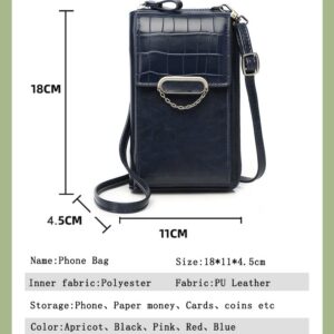 Women Crossbody Phone Bag, Small Messenger Shoulder Bag Cash Handbag Wallet Purse New in 2022 (BLACK)