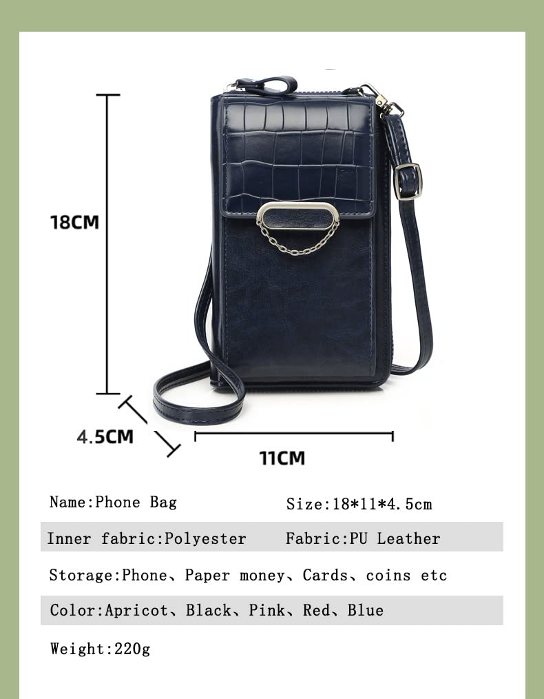 Women Crossbody Phone Bag, Small Messenger Shoulder Bag Cash Handbag Wallet Purse New in 2022 (BLACK)