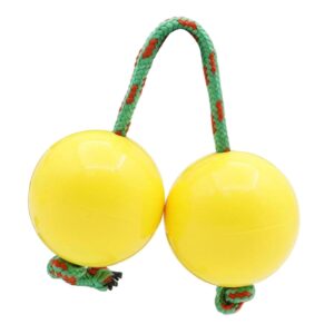 Generic 1 Pair Hand Shaker Balls Kashaka Instrument,Double Gourd Percussion,Music Egg Shaker,African Shaker Rattle, Yellow