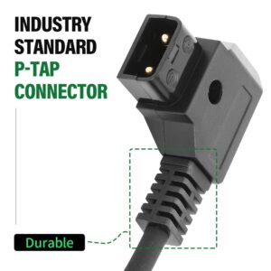 2-Pin Right-Angled to D-tap/P-tap Power Cable for Teradek/SMALLHD/ARRI/RED/TILTA/Paralinx/Preston/Hollywood/Switronix/Panasonic Cable Made with Super Soft wire17.3 inches