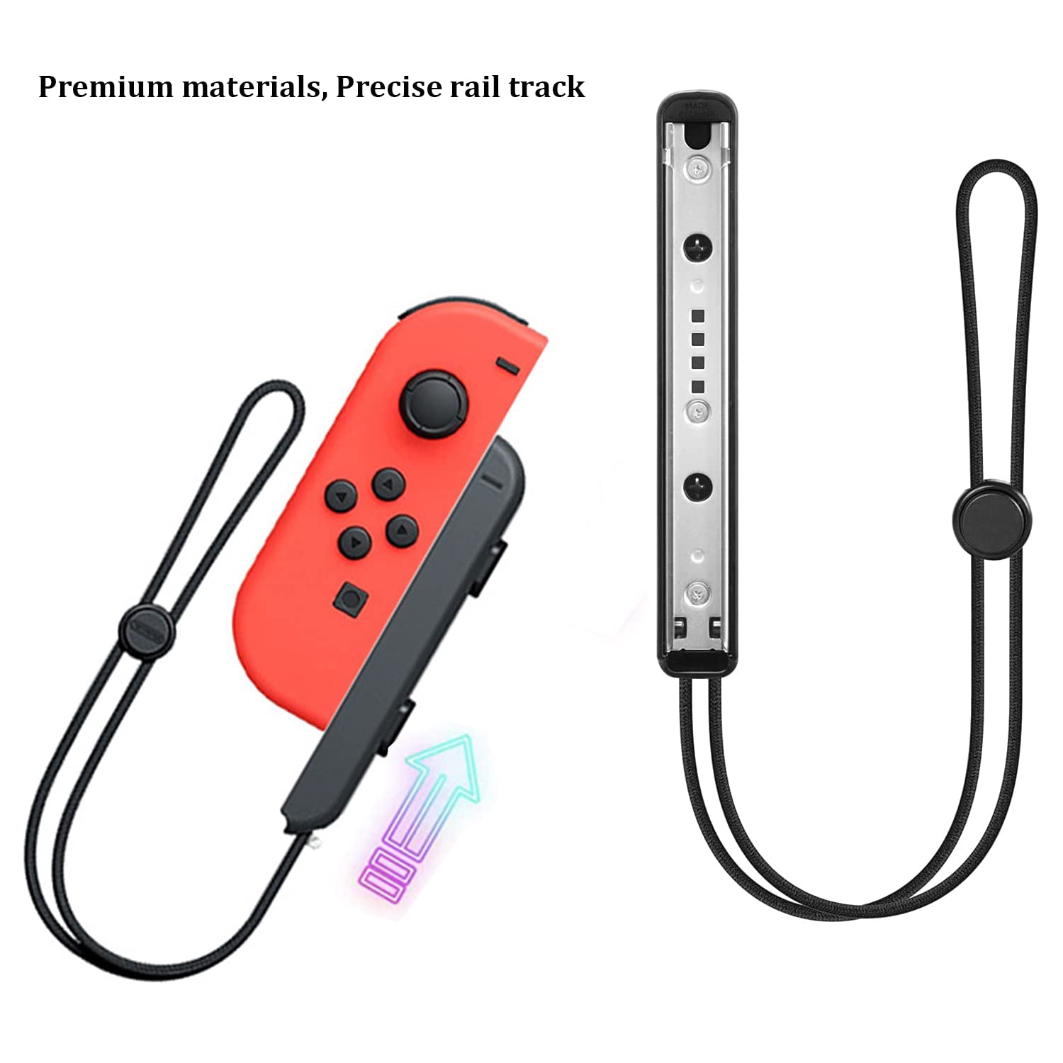 VANJUNN Replacement Wrist Strap for Switch OLED and Switch 2017Joycon,1 Pair Hand Wrist Strap Lanyard Replacement Parts Accessories with Joysticks Caps for Nintendo Switch Joycon