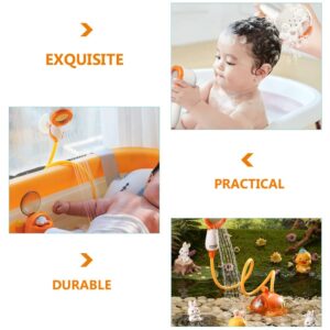 Bath Toy Submarine Spray Station Battery Operated Water Pump with Hand Shower Head Cartoon Carrot Bathtub Toy for Purple Bathroom Accessories