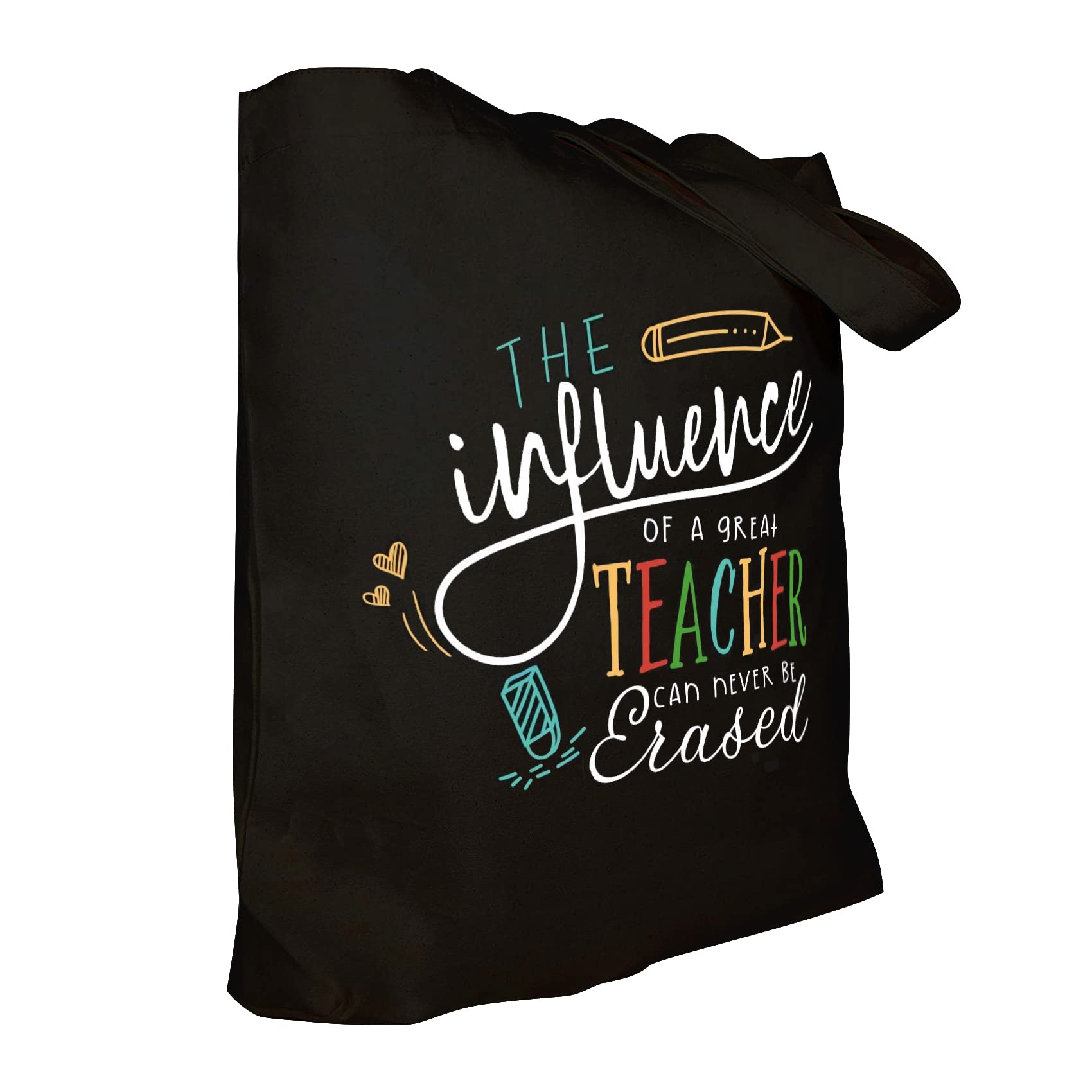 ELEGANTPARK Teacher Appreciation Gifts in Bulk Teacher Gifts for Women Graduation Valentines Day Thanksgiving Christmas Gifts for Teacher Bag with Interior Pocket Black Canvas 2 Pcs