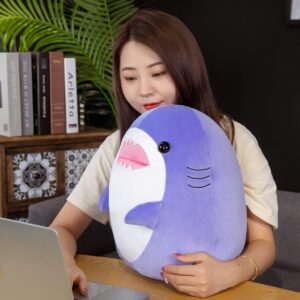 COSGOO 17 Inch Soft Purple Shark Plush Hugging Pillow Cute Shark Stuffed Animal Plushies Shark Doll Toy Kids Stuffed Animals Shark Plush Toys for Birthday, Valentine, Christmas or Daily¡­