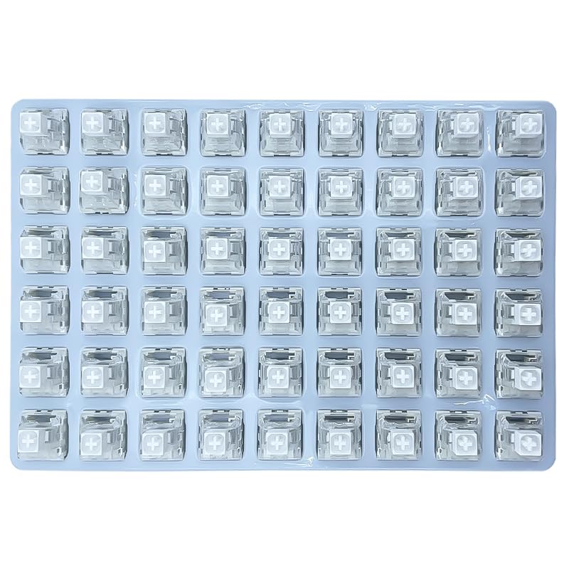 Kailh Box White Switch for Mechanical Gaming Keyboard 3-Pin Plate Mounted/RGB/SMD Waterproof MX Lever Switch (108pcs White Switch)