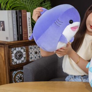 COSGOO 17 Inch Soft Purple Shark Plush Hugging Pillow Cute Shark Stuffed Animal Plushies Shark Doll Toy Kids Stuffed Animals Shark Plush Toys for Birthday, Valentine, Christmas or Daily¡­