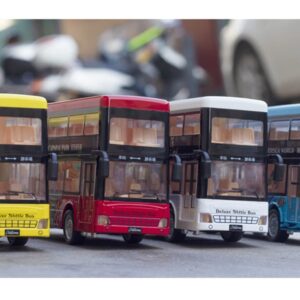 MING ZHEN Toy car Model for Sightseeing Tourist Double Decker Toy Bus City Bus Diecasts Alloy Toy Car Model Sound Light Kids Gift (Color : A1)