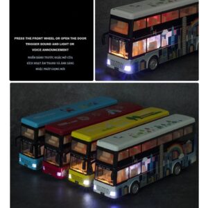 MING ZHEN Toy car Model for Sightseeing Tourist Double Decker Toy Bus City Bus Diecasts Alloy Toy Car Model Sound Light Kids Gift (Color : A1)