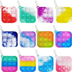 12 Pcs Mini Pop Bubble Fidget Sensory Toys, Pop Toy Bulk for Party Favor, Classroom Student Prizes Easter Basket Goodie Bag Stuffers Christmas Valentine Gift for Kid