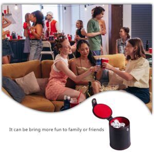 Dice Cup Pu Leather Dice Storage Tool Fashion Felt Lining Quiet Dice Shaker for Enjoy with Friend and Family in Party(5 dice Included)