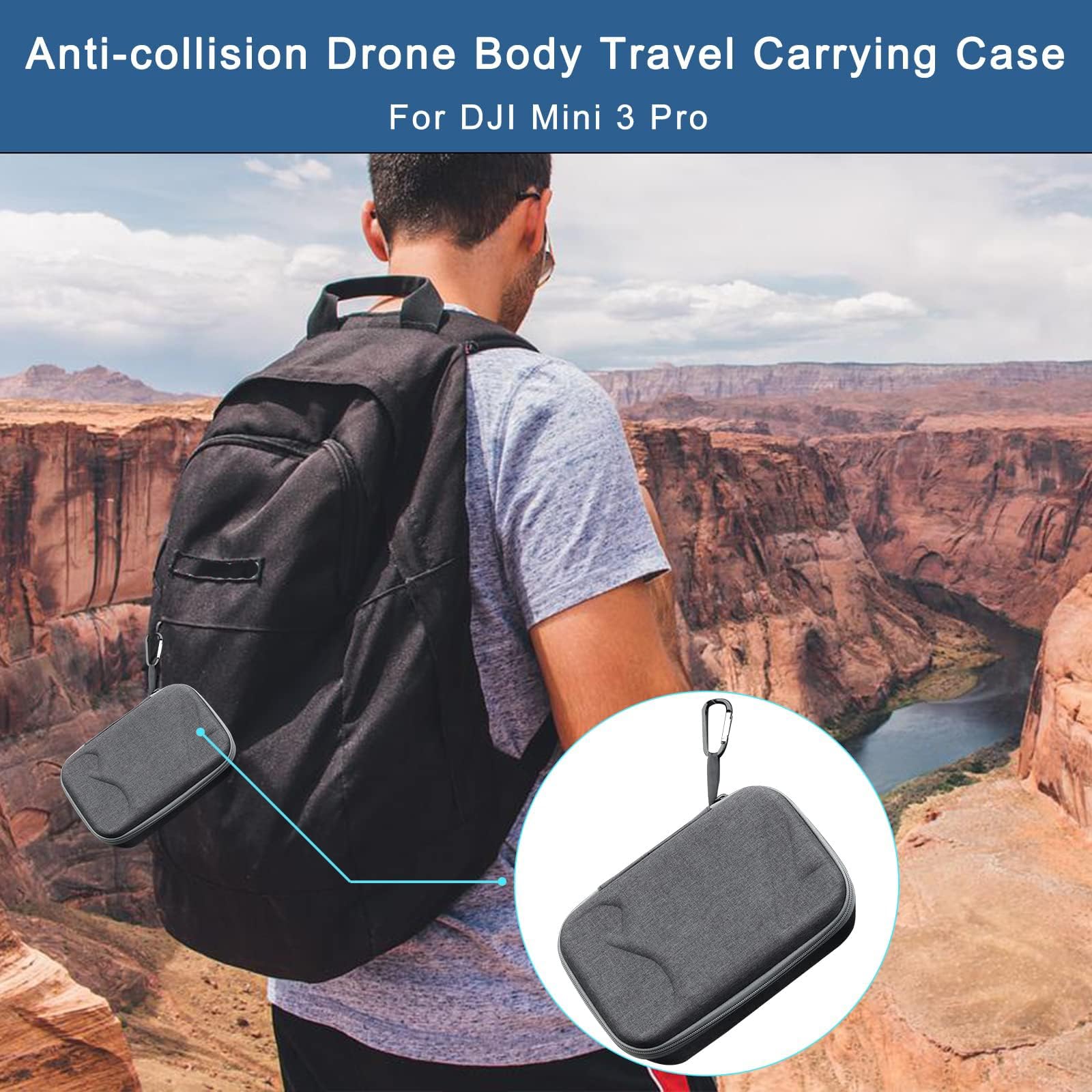 iEago RC Mini 3 Pro Case Drone Body Small Case Portable Storage Bag Travel Compact Case Compatible with DJI Mini 3 / Mini 3 Pro Accessories