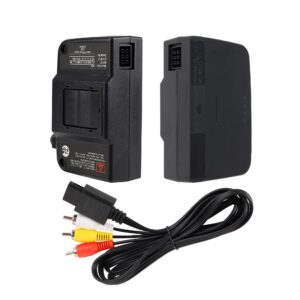 N64 Power Supply and AV Cable, Replacement AC Power Adapter and AV Composite Video Cable Compatible with Nintendo 64