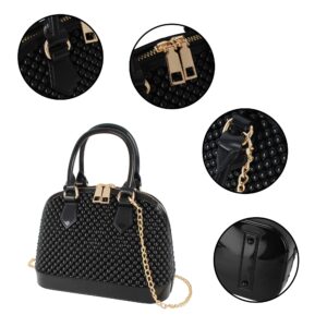 Danse Jupe Women Mini PVC Jelly Zip-Around Top Handle Bag Dome Satchel Chain Crossbody Bag