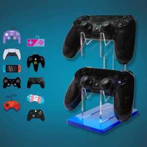 PhoeniXeries Universal Dual Controller Holder for PS4, PS5, Xbox ONE, Switch, Dual Controller Stand, Dual Controller Desk Organizer (Light Blue)