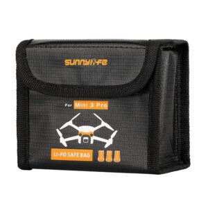 Anbee Lipo Battery Safe Bag Fireproof Safety Charging Storage Bag Compatible with DJI Mini 3/3 Pro RC Drone (Large, For 3pcs batteries)