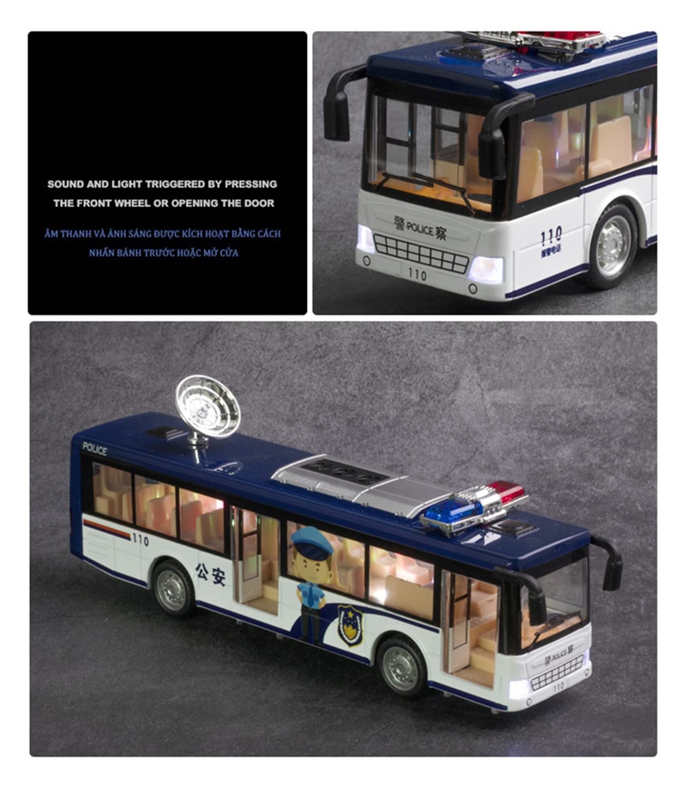 MING ZHEN Toy car Model for Sightseeing Tourist Double Decker Toy Bus City Bus Diecasts Alloy Toy Car Model Sound Light Kids Gift (Color : A1)