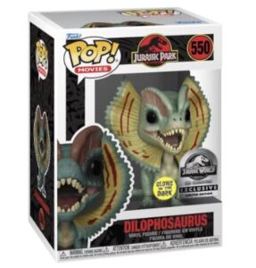 funko pop! movies jurassic park dilophosaurus gitd jurassic world exhibition exclusive figure #550