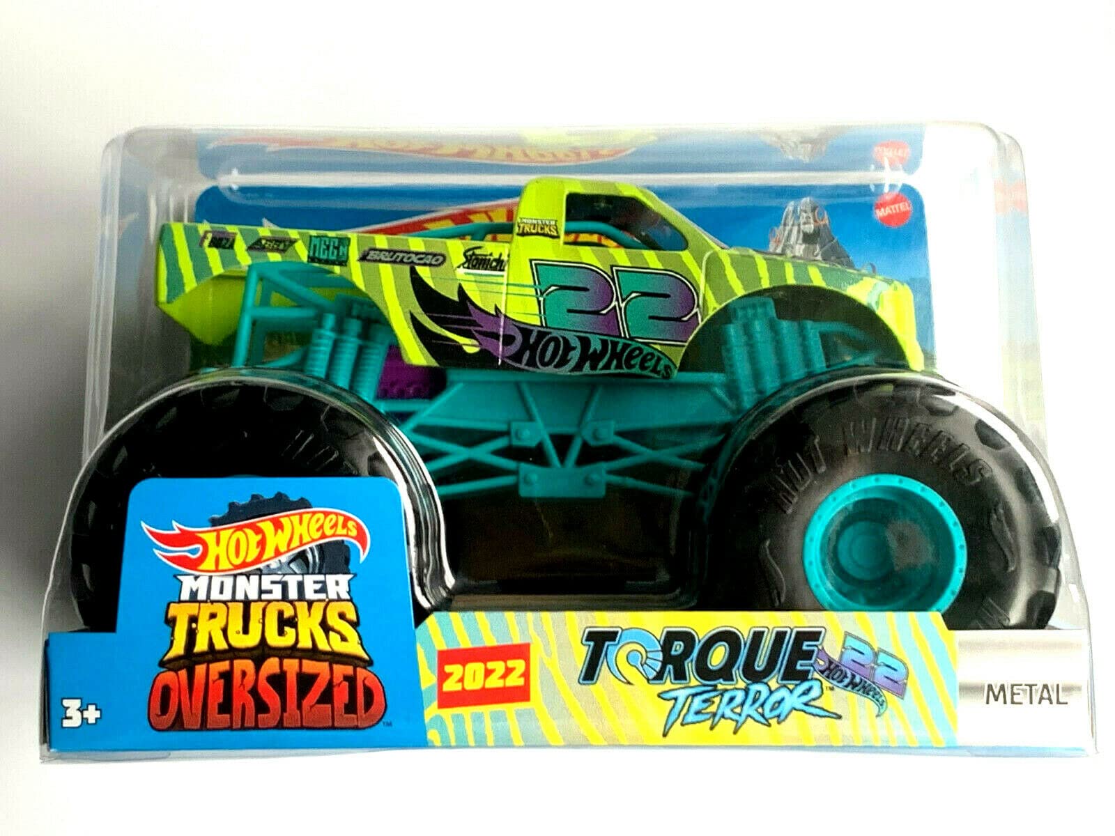 Hot Wheeels Monster Trucks Oversized Torque Terror (Green), 1:24 Scale Diecast Truck