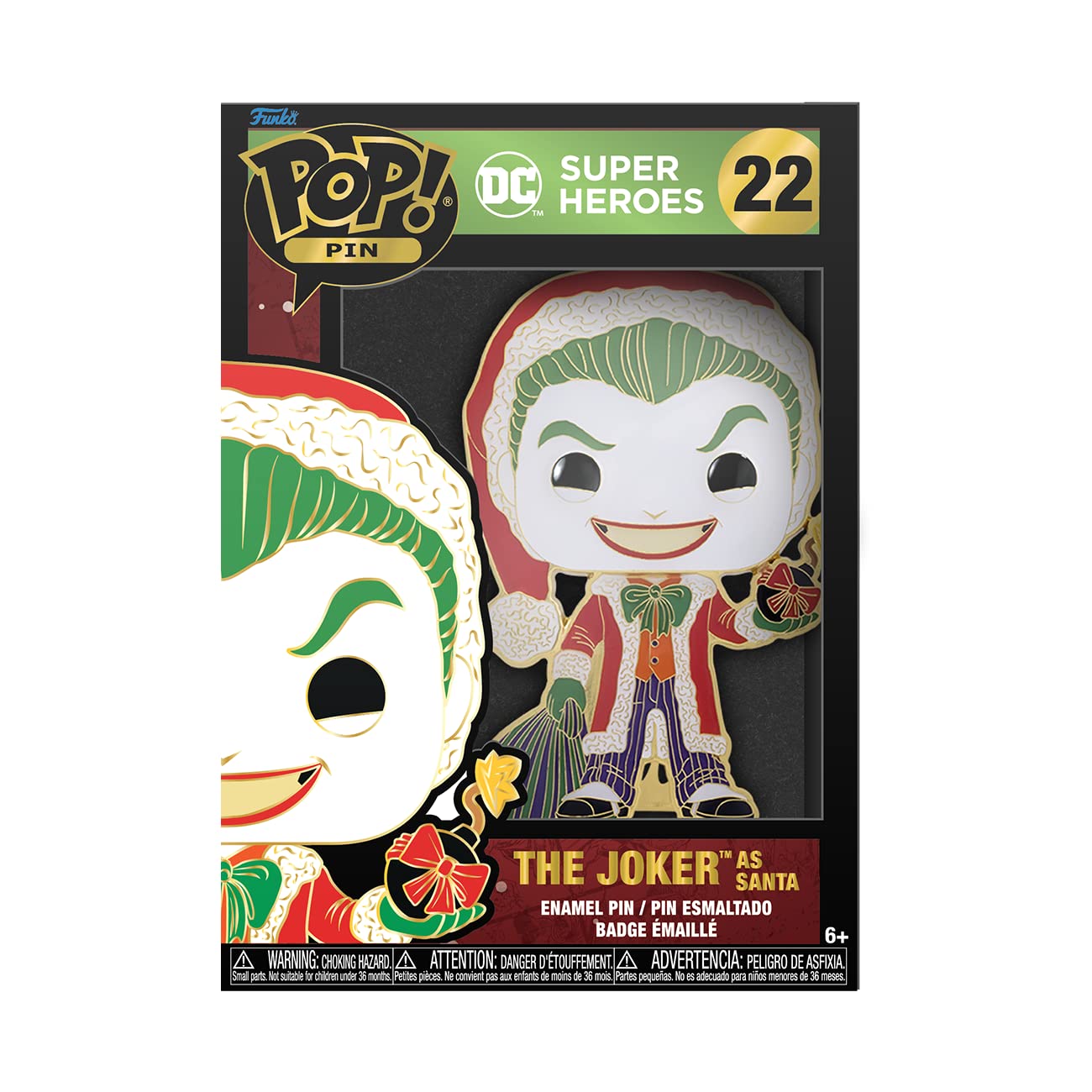 Funko Pop! Pin: DC Super Heroes Holiday - Joker as Santa with Chase (Styles May Vary)