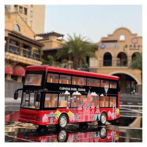 ming zhen toy car model for sightseeing tourist double decker toy bus city bus diecasts alloy toy car model sound light kids gift (color : a1)