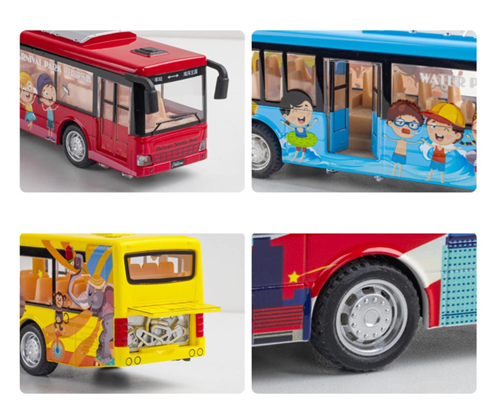 MING ZHEN Toy car Model for Sightseeing Tourist Double Decker Toy Bus City Bus Diecasts Alloy Toy Car Model Sound Light Kids Gift (Color : A1)