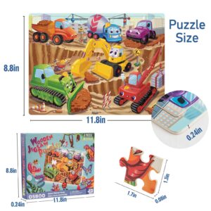 Wooden Puzzles for Kids Ages 4-6-8, 48 Piece Jigsaw Puzzles for Kids 3 4 5 6 7 8 Year Old, Toddler Children Preschool Puzzles Educational Toys for Boys and Girls