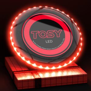 TOSY Flying Disc - 16 Million Color RGB or 36 or 360 LEDs, Extremely Bright, Smart Modes, Auto Light Up, Rechargeable, Birthday Gift, Easter Basket Stuffers for Men/Boys/Teens/Kids, 175g Frisbee