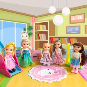 JING SHOW BUSSINESS 10 Sets Doll Clothes for 6 inch Doll ，Include 5 Pieces Girl Mini Dolls, 10 Sets Handmade Doll Clothes and 5 Pairs of Doll Shoes