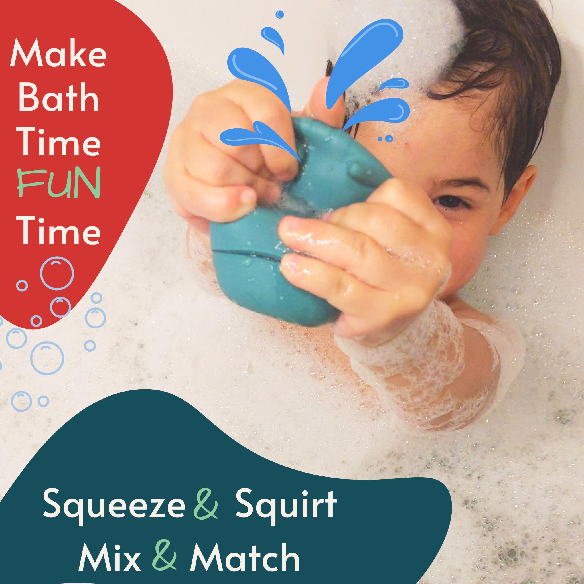 Mold Free Bath Toys - Silicone Bath Toys for Babies 6-12 Months - Non-Toxic Bathtub Toys for Toddlers 1-3 - Infant Bath Toys - No Mold Baby Bath Toys Gift - Woodland Creatures by Toy Appétit