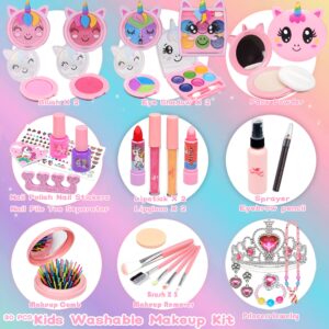 Kids Makeup Kit for Girl - Little Girls Real Make Up Set, Washable Makeup Toy for Toddler , Safe & No Toxic Play Cosmetic for Child Age 4 5 6 7 8 10 12 Years Old, Children Christmas & Birthday Gift