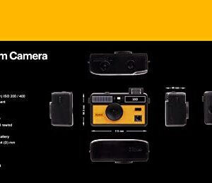 Kodak i60 Reusable 35mm Film Camera - Retro Style, Focus Free, Built in Flash, Press and Pop-up Flash (Yellow)