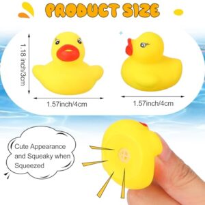 Zhanmai 300 Pcs Mini Rubber Ducks Set Bath Toy, Float Squeak Yellow Ducks in Bulk, Tiny Shower Rubber Ducks, Bathtub Toy Pool Toy for Party Supplies Shower Birthday (1.57 x 1.57 x 1.18 Inch)