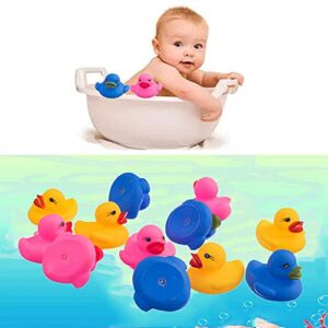 Fessal 24 Pcs Multicolor Squeak Rubber Duck Ducky Baby Bath Toy for Boys and Girls Over 3 Years (2'')