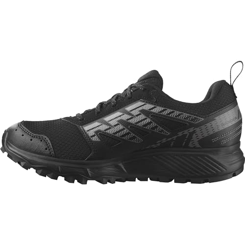 Salomon Women's WANDER GORE-TEX Running Shoes for Women, Black / Plum Kitten / Gull,9