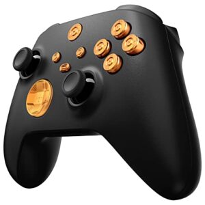 eXtremeRate Metal Gold Buttons for Xbox Core Wireless Controller, 9 in 1 Custom Accessories Aluminum Alloy Dpad ABXY Start Back Share Home Keys Replacement Parts for Xbox Series X & S Controller