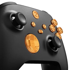 eXtremeRate Metal Gold Buttons for Xbox Core Wireless Controller, 9 in 1 Custom Accessories Aluminum Alloy Dpad ABXY Start Back Share Home Keys Replacement Parts for Xbox Series X & S Controller