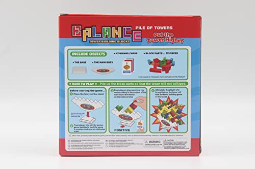 iYuePeng 32 Pcs Tetra Balance Tower Stacking Games Team Building Blocks Board Game for Kids & Adult, Drop The Pile of Tower STEM Toys for 2 Players, Family, Parties, Travel