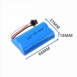 7.4V 1500mAh Li-ion Rechargeable Battery with SM-3P Plug and USB Charger Cable for RC Tank RC Toy