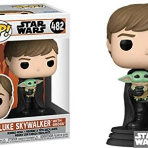 POP Star Wars: The Mandalorian - Luke Skywalker with Grogu Funko Vinyl Figure (Bundled with Compatible Box Protector Case), Multicolor, 3.75 inches