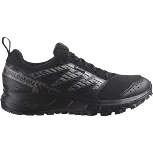 salomon women's wander gore-tex running shoes for women, black / plum kitten / gull,9